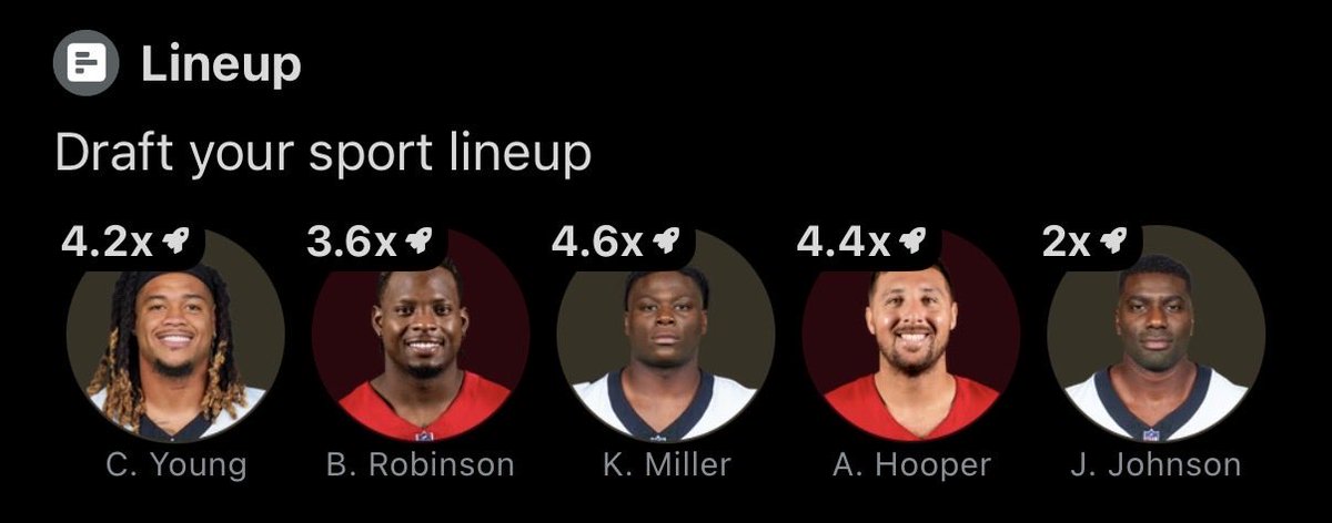 bizzlebeeee's tweet photo. Today’s @realapp lineup for NFL. https://t.co/INUSdx25za