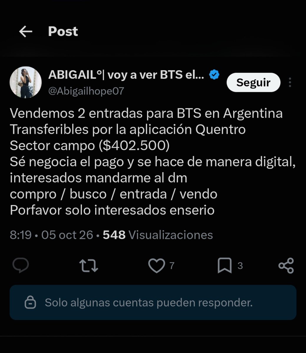 floricienta1_'s tweet photo. esta chica estaba vendiendo entradas para bts y te pide la totalidad es ESTAFA no caigan, te dice q lo compro su papa y nada que ver, no caigan
#estafa #bts #estafabts https://t.co/XZLiDYD4E3