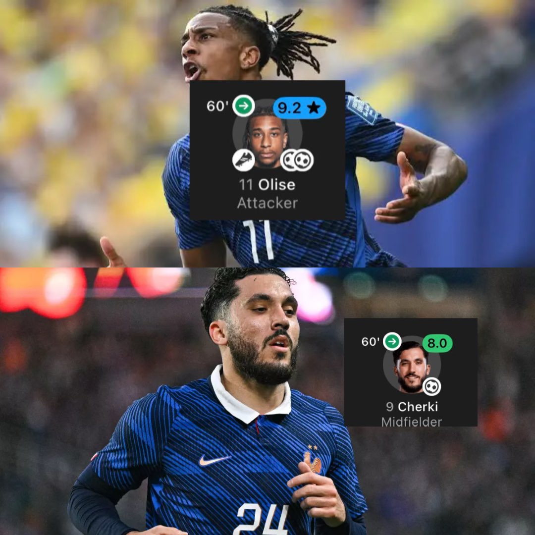 Voicefc1's tweet photo. I know exactly what Cherki is trying to do. 

He’s building this chemistry with Olise at international level so they can recreate it at club level after convincing Olise to join Manchester city in January.

I see the vision https://t.co/Dz7nYKMVSh