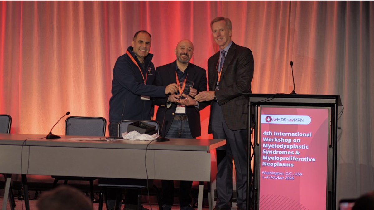 Dr_AmerZeidan's tweet photo. Many congratulations to dr Alan List for receiving the 2026 Life Achievement Award from the International Consortium for #MDSsm @ic_MDS in #iwMDSMPN2026 workshop for all the amazing contributions &amp; his lifelong dedication to help patients with myelodysplastic syndromes @VJHemOnc https://t.co/an142zFQkK