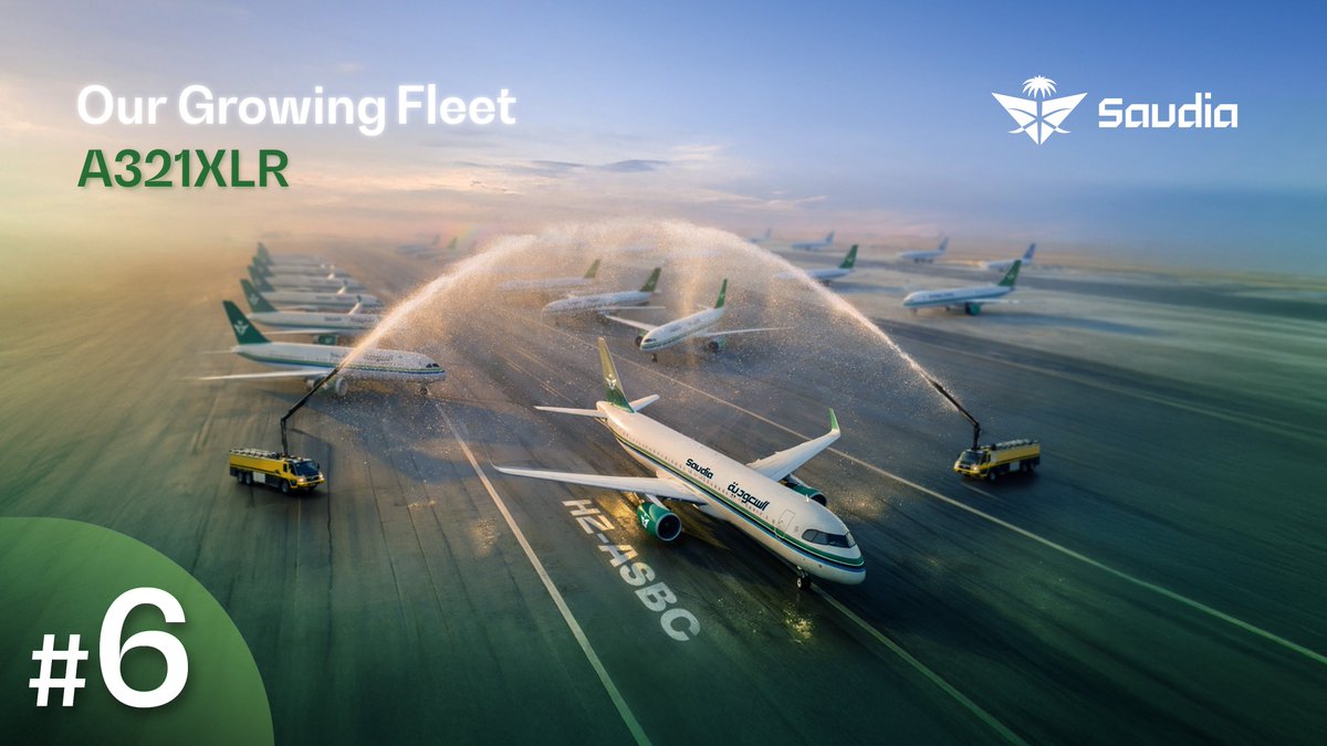 SaudiaGroup's tweet photo. Saudia welcomes its sixth aircraft delivery of 2026, marking another step in the continued growth of its fleet.

Model: A321XLR
Registration: HZ-ASBC

#OurGrowingFleet https://t.co/vPOMUIQl64