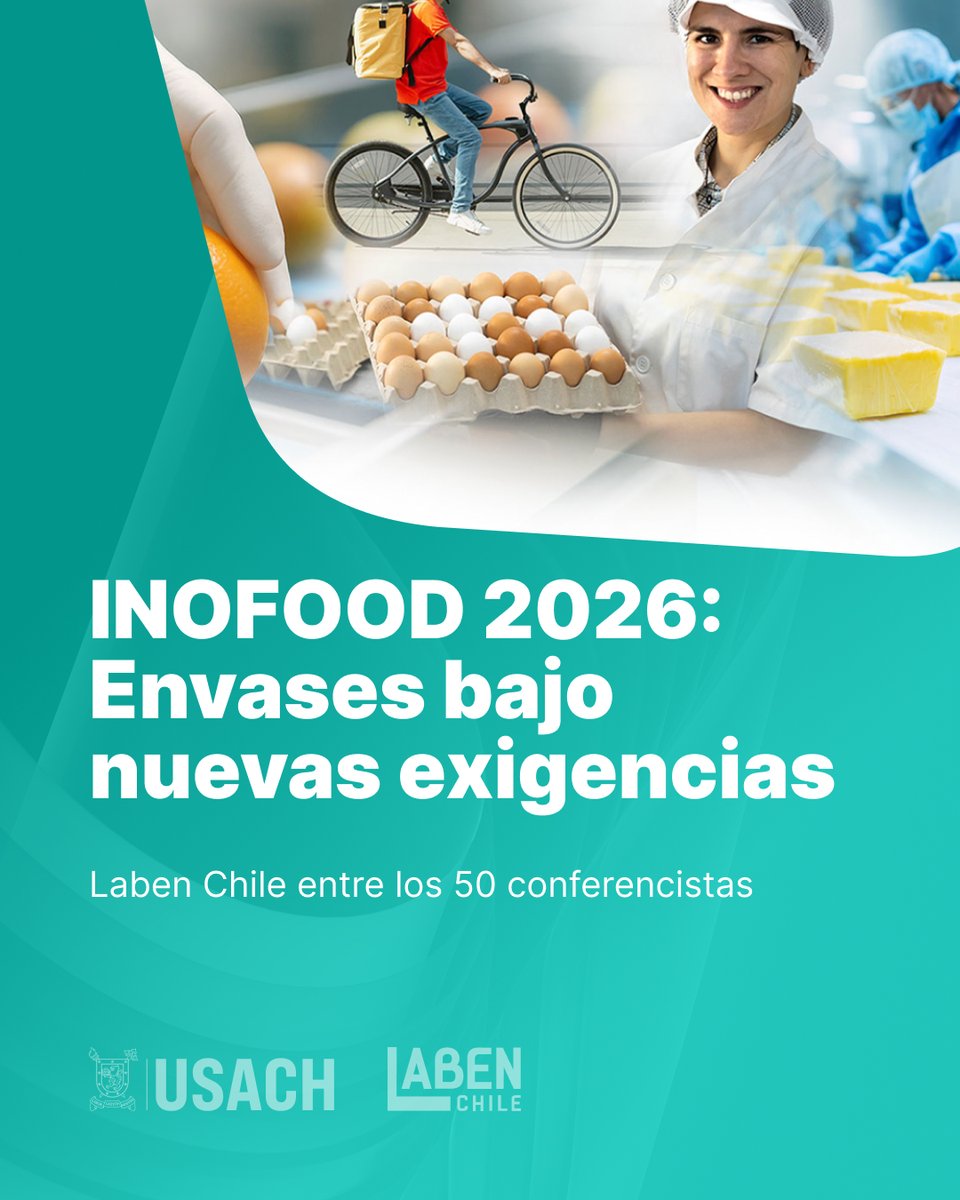 LABENCHILE's tweet photo. ¿Tus envases cumplen con las nuevas exigencias europeas? 🇪🇺📦

PFAS, metales pesados y contacto con alimentos: lo explica la Dra. María José Galotto, investigadora de @LABENCHILE, en #Inofood2026. 

🗓️ 27 de octubre · 09:00 hrs
📍 Salón Baquedano–Lastarria
🏩 Hotel Le Méridien https://t.co/MUjGPJgQtm