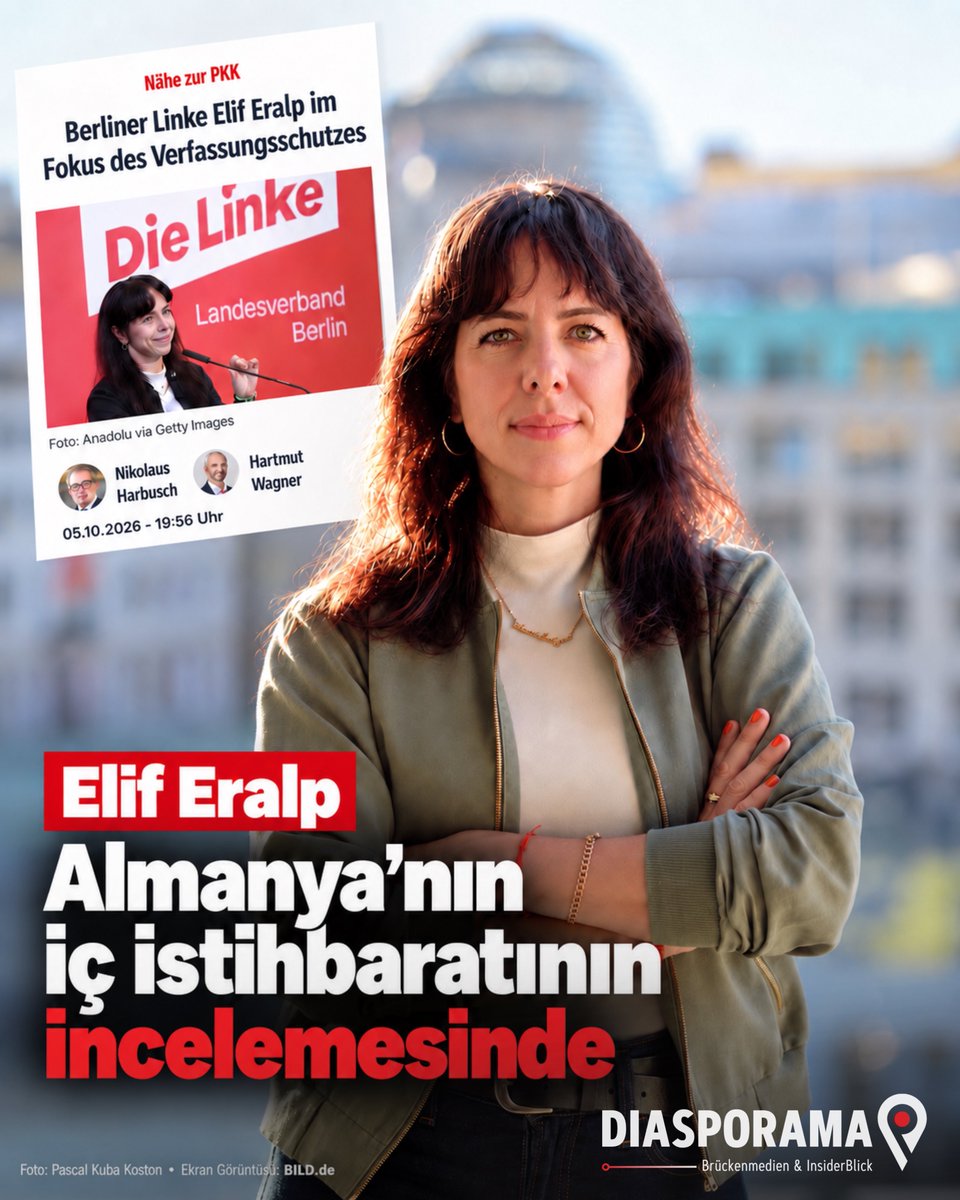 DiasporamaNews's tweet photo. Elif Eralp hakkında “PKK’ye yakınlık” incelemesi

Berlin Sol Parti’nin önde gelen siyasetçilerinden Elif Eralp, Almanya’nın Anayasayı Koruma Teşkilatı’nın (BfV) incelemesine konu oldu.

BILD’nin haberine göre güvenlik makamları, Eralp’in Berlin’deki seçim çalışmaları sırasında Kürt kuruluşlarıyla kurduğu temasları ve bazı siyasi bağlantılarını inceliyor. Haberde özellikle Eralp’in Ağustos ayında Kürt kuruluşlarının temsilcileriyle yaptığı bir görüşme öne çıkarılıyor. Görüşmeye, güvenlik makamlarının PKK ile bağlantılı olduğunu değerlendirdiği NAV Berlin’den temsilcilerin de katıldığı aktarılıyor. 

Haberin zamanlaması da dikkat çekiyor. BILD’nin haberi, Federal Meclis’te Alman güvenlik ve istihbarat kurumlarının başkanlarının katıldığı kamuya açık oturumun aynı gününde yayımlandı. Oturumda BfV Başkanı Sinan Selen de yer aldı.

Selen, Berlin’deki Sol Parti ve bazı yerel bağlantılar hakkında değerlendirmelerde bulunarak belirli ilişkilerin daha yakından incelenmesi gerektiğini söyledi. BILD, bu açıklamaları doğrudan Eralp hakkındaki haberinin girişine taşıdı.

Eralp’in daha önce Kızıl Yardım (Rote Hilfe) üyesi olduğu da haberde yeniden gündeme getiriliyor. Eralp’in bu üyeliği 2025’te, siyasi görüş ayrılıkları nedeniyle sona erdirdiği daha önce de doğrulanmıştı.

Burada iki şeyi birbirinden ayırmak gerekiyor: BILD’nin “PKK’ye yakınlık” başlığı ve güvenlik makamlarının bazı temasları incelemesi, Eralp’in PKK ile kesinleşmiş bir bağlantısının bulunduğu anlamına gelmiyor. Mevcut bilgiler, güvenlik makamlarının belirli kişi, kuruluş ve temaslar üzerinde inceleme yürüttüğünü gösteriyor.

Almanya’da Kürt kuruluşlarıyla siyasi temasların güvenlik politikaları bağlamında yeniden tartışmaya açılması ise haberin asıl konusu.