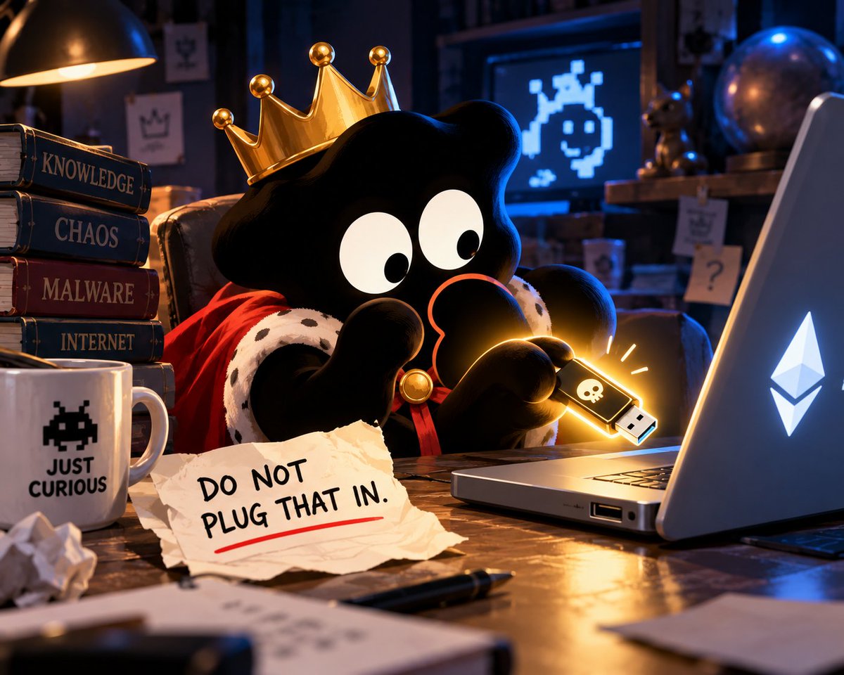 ClausCoinETH's tweet photo. claus found a USB drive on the sidewalk.

humans: “DO NOT PLUG THAT IN.”

claus: “what if it contains knowledge?”

humans: “it contains malware.”

claus: “so… knowledge with consequences.”

he plugged it in.

$CLAUS #Ethereum https://t.co/PTCppXXCVu