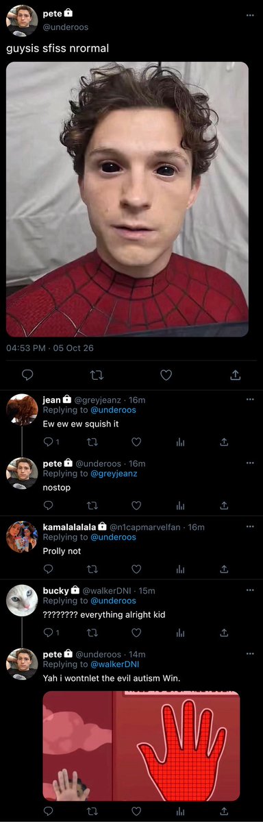 kittycatlix's tweet photo. just pulled this out my ass #spideywings kinda Mostly just peter being a fucking loser https://t.co/YDnYDMA1PQ