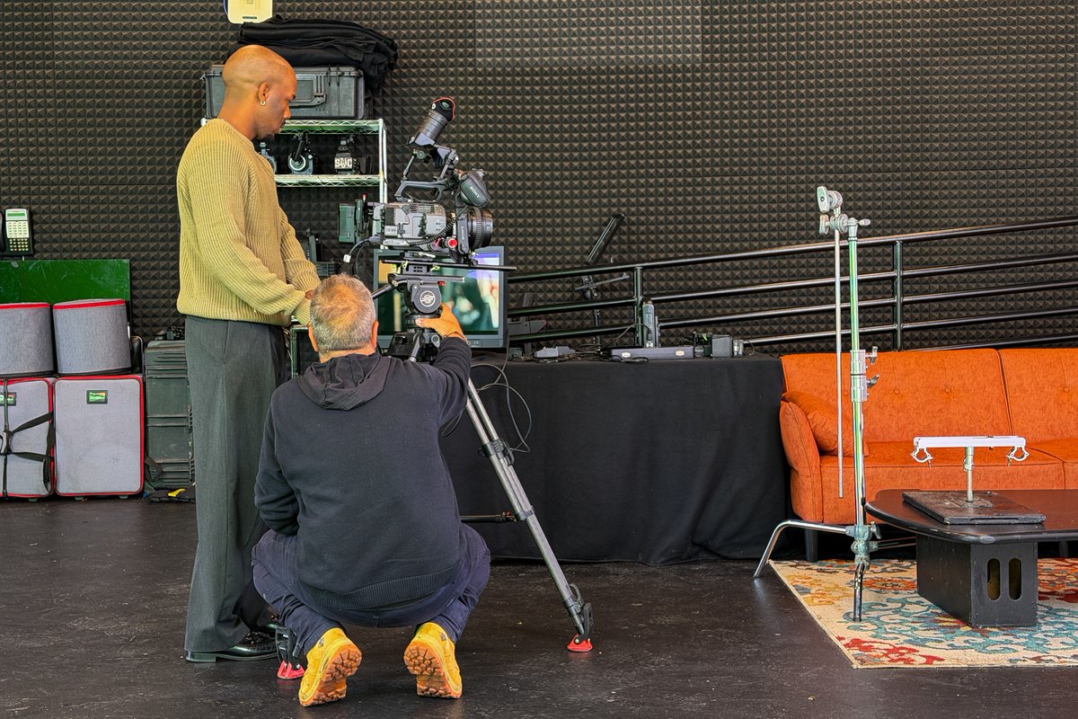 StudioCenter's tweet photo. Everybody starts somewhere. Around here, our interns start hands-on! 🎥 Director of Photography Chris K. takes one of our interns behind the camera to share the gear, techniques and real-world experience that bring great productions to life. https://t.co/HQzGgtCDOU