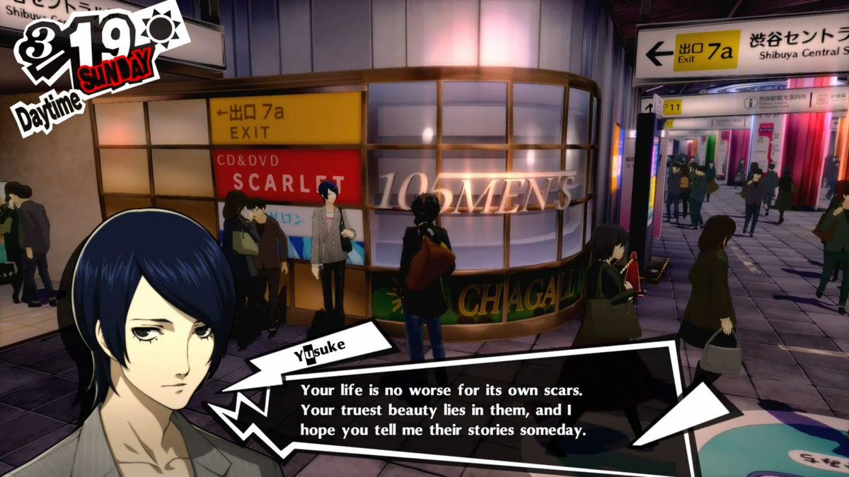 wrightwastaken's tweet photo. This might be my favourite piece of dialogue from P5. There's just something so beautiful about it and it's the last thing Yusuke says to you https://t.co/gX8sg78ckL