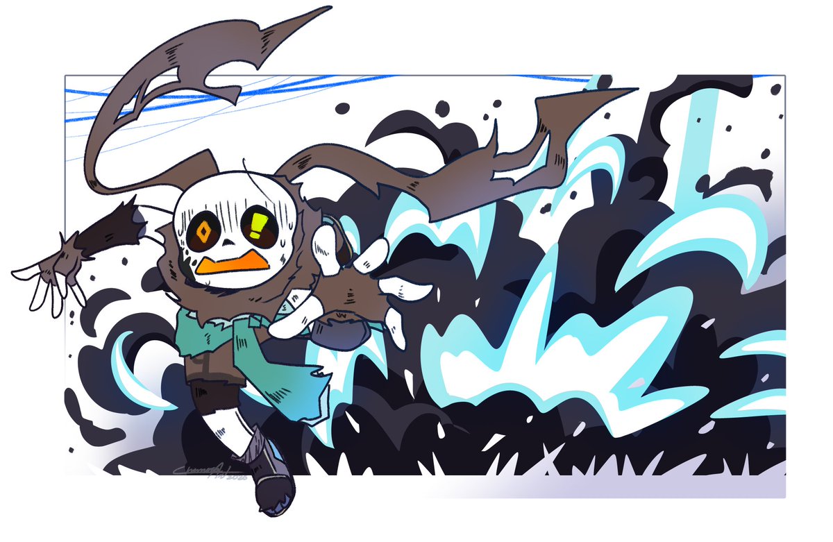 chimeraart501's tweet photo. Day 5 - Explosive

I caught the scene from Underverse 0.7 
Initially I thought of putting him in the middle of a pile of TNT, but then this scene came to mind XD

#inktober #inktobertale #inktobertale2026 #inksans https://t.co/ZpW3HzQHcL