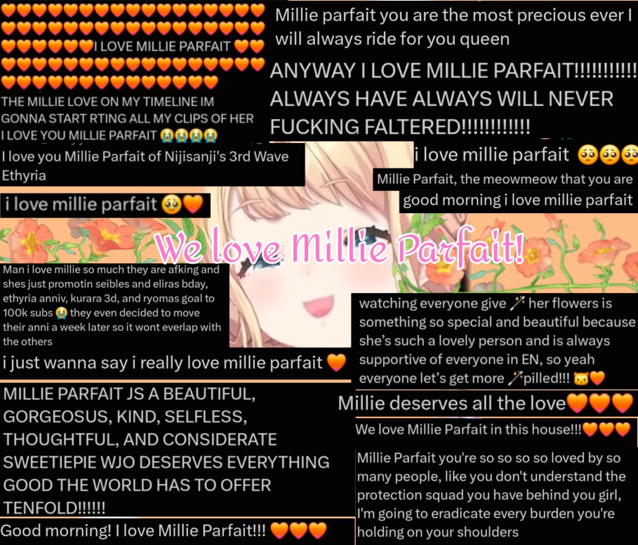 NijiENPositive's tweet photo. Just a little compilation of Millie love 🧡🧡🧡 Our dearest meow meow I hope you always remember all those that adore you! https://t.co/cmMAyQIHOj