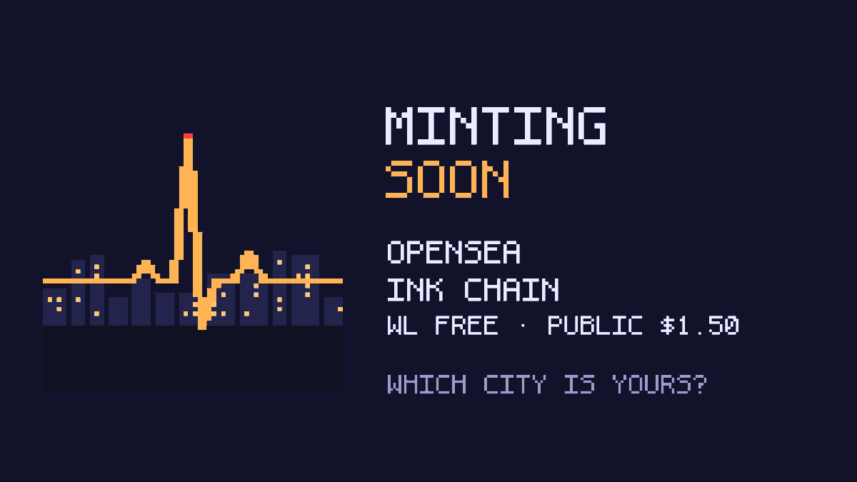 Pulse_cities's tweet photo. PULSE is open for collabs on @inkonchain 🤝

We're giving FREE GTD mint spots to holders of Ink collections.

Which Ink collection deserves a GTD spot for its holders?

Tag them below 👇 https://t.co/5hcGpMmOvz