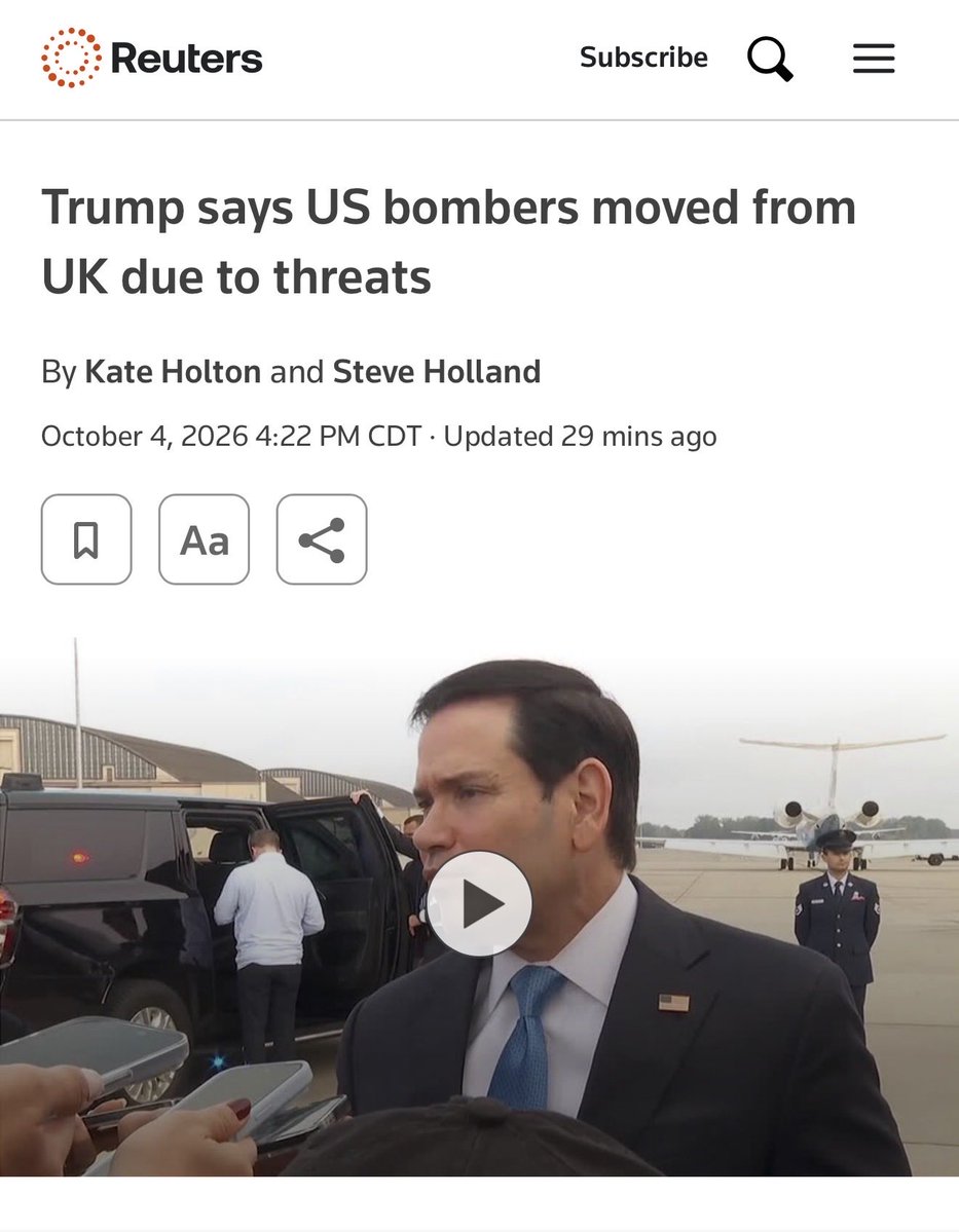 LauraLoomer's tweet photo. BREAKING:

Due to the threat of Islam and rabid Muslims in the UK, President Trump just removed all of the American B-1 bombers from the RAF Fairford base in the UK. 

The large Muslim population in the UK has made the UK too dangerous of a place for American military aircraft. Let that sink in.

The B-1 bombers had been used for strikes on Iran, and its believe Iran was behind 5 men arrested last week for plotting terrorist attacks at the base. 

Ban Islam from the West!