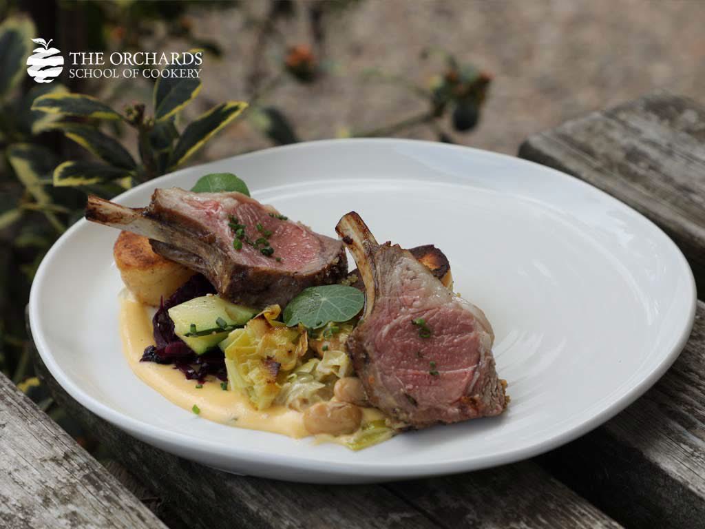 OrchardsCookery's tweet photo. Back in the Kitchen! 👩‍🍳 Our returning Chalet Cooks kicked off week two with beautiful Lamb Racks, while our latest Chalet Cooks began their culinary journey with delicious Duck with a Wild Berry Sauce. 😋✨ https://t.co/Hy8zup6QqX