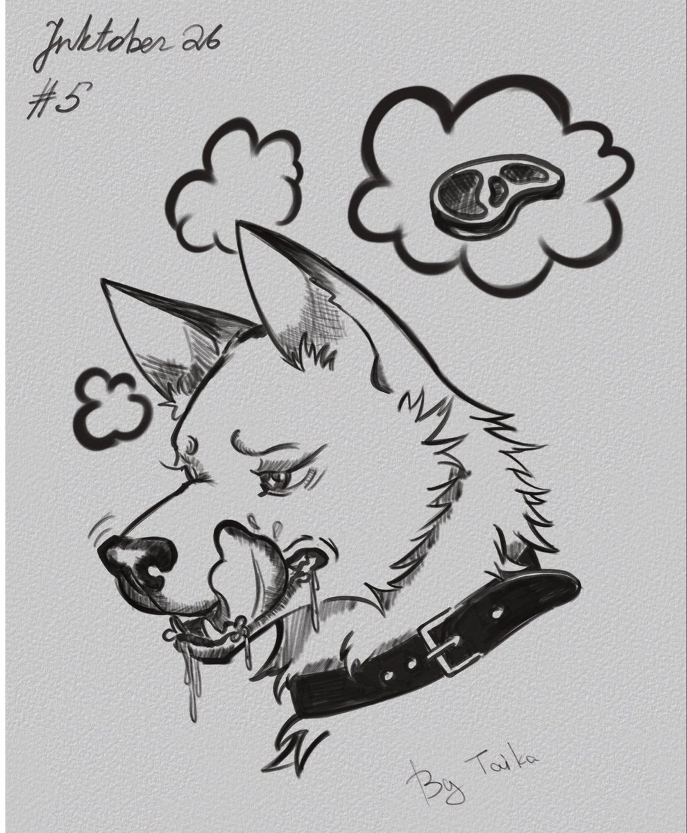 Taikafurr's tweet photo. #inktober2026 #furryart 
Day five, keep going https://t.co/B6PjWndBcV