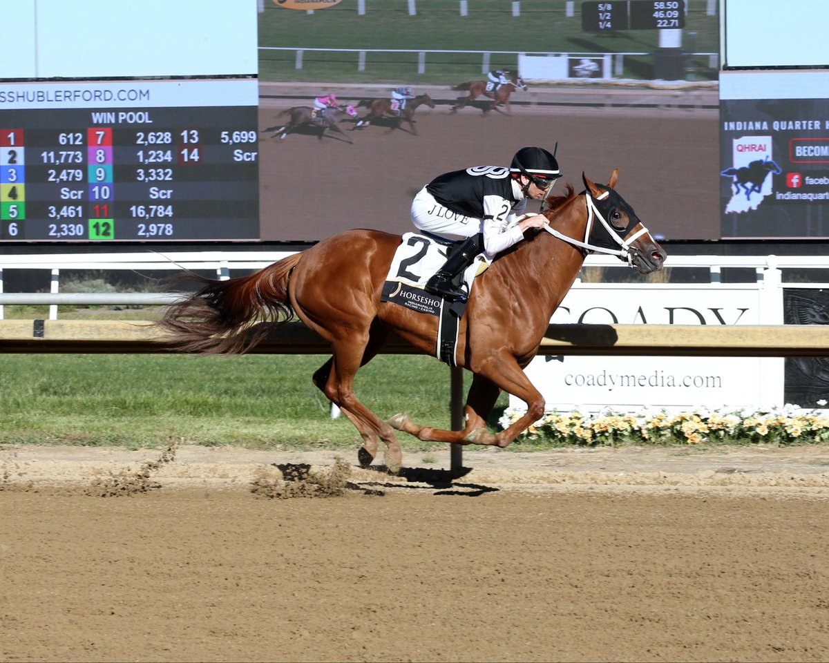 JohnGDooley's tweet photo. SAMI MICHAL ($7.40), one of the six newcomers among the 11, finished on top in the Maiden Juvenile Fillies Sprint on Monday @HSIndyRacing with @jareth16 for trainer Larry Rivelli and Baker Bros Racing, LLC in 1:05.22 (Fast). J-Love with his 2,100th career win. He rode 41 winners @fairgroundsnola last season to finish in the Top 6.
