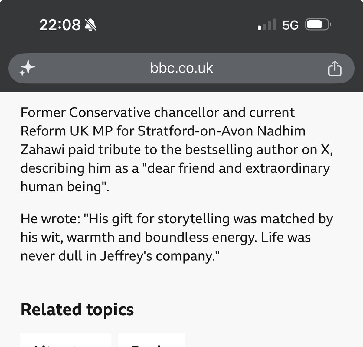 BoveFromAbove's tweet photo. The BBC claiming Nadhim Zahawi is the Reform UK MP for Stratford-on-Avon.

He stood down as the Tory MP in 2024 and the seat flipped to the Lib Dems' Manuela Perteghella. It’s not a Reform seat and Zahawi isn’t an MP. https://t.co/zmBctsllbt