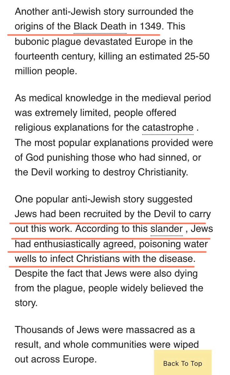 Real_MrGoode's tweet photo. The Bubonic Plague wasn’t started by infected fleas anymore than bats spread COVID-19. 

Hundreds of ‘tiny hats’ confessed and were executed for poisoning wells all across Europe during the 14th Century, although they did a good job of wiping this from history.

It’s insulting to suggest that Christian Europe simultaneously were mistaken or lied about this and executed innocent people. 

Of course they’ll do the same and expunge their recent  genocide and the COVID death-jabs given the chance. 

Does anyone have the documentary about this?⚡️