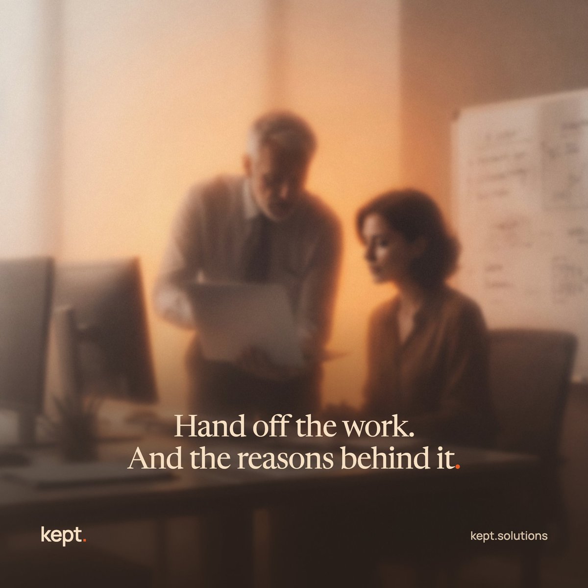 keptsolutions's tweet photo. Most handoffs pass on the tasks and lose the reasons.

The new owner knows what to do each week. Nobody told them why, so the first time something changes, they're stuck.

kept keeps the why with the work. https://t.co/nVGbsrPOor