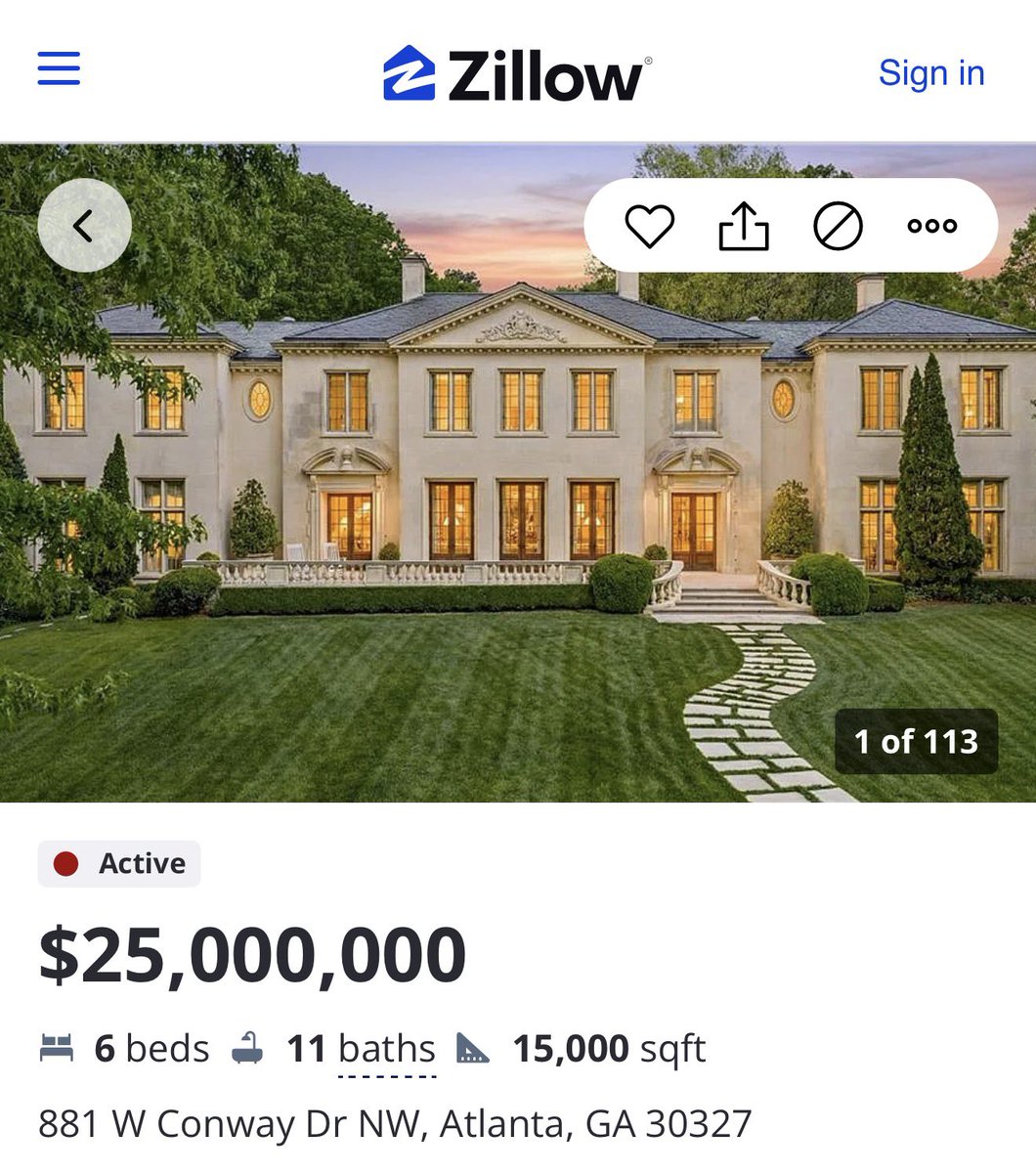 zillowgonewild's tweet photo. What’s stopping you from buying this $25,000,000 home in Atlanta? https://t.co/Kid5AJQZYJ