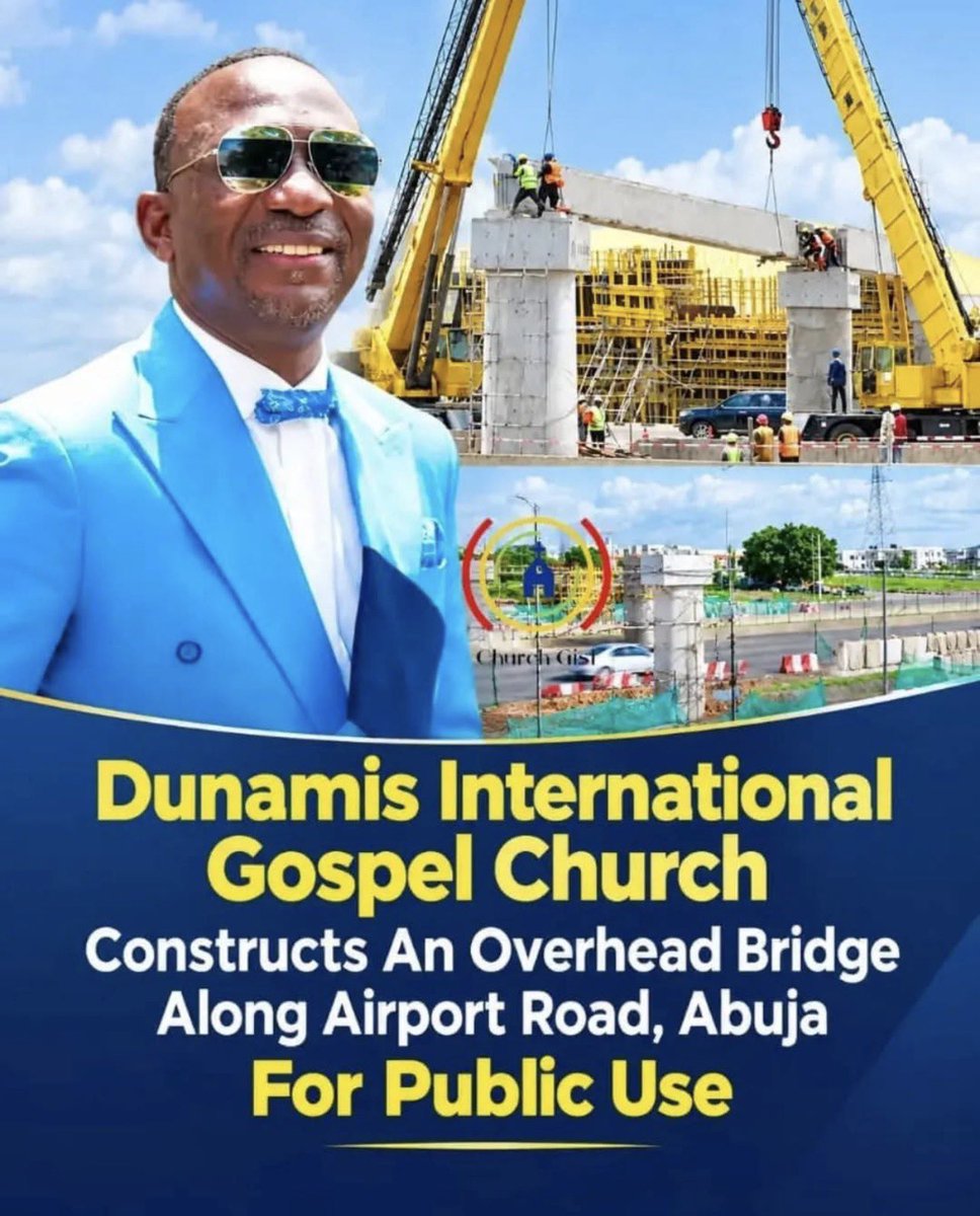 Bunchusofficial's tweet photo. Where are all the people who always attack the church? They won't see this one by Dunamis Church. Dunamis Church constructed an overhead bridge for public use along Airport Road, Abuja. https://t.co/IquzYYJv6G
