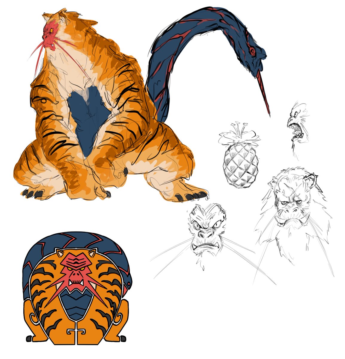 KIN_MACHINA's tweet photo. A wind/fire monkey inspired by nue (i dont have a name yet) https://t.co/GTQzYkvs2F