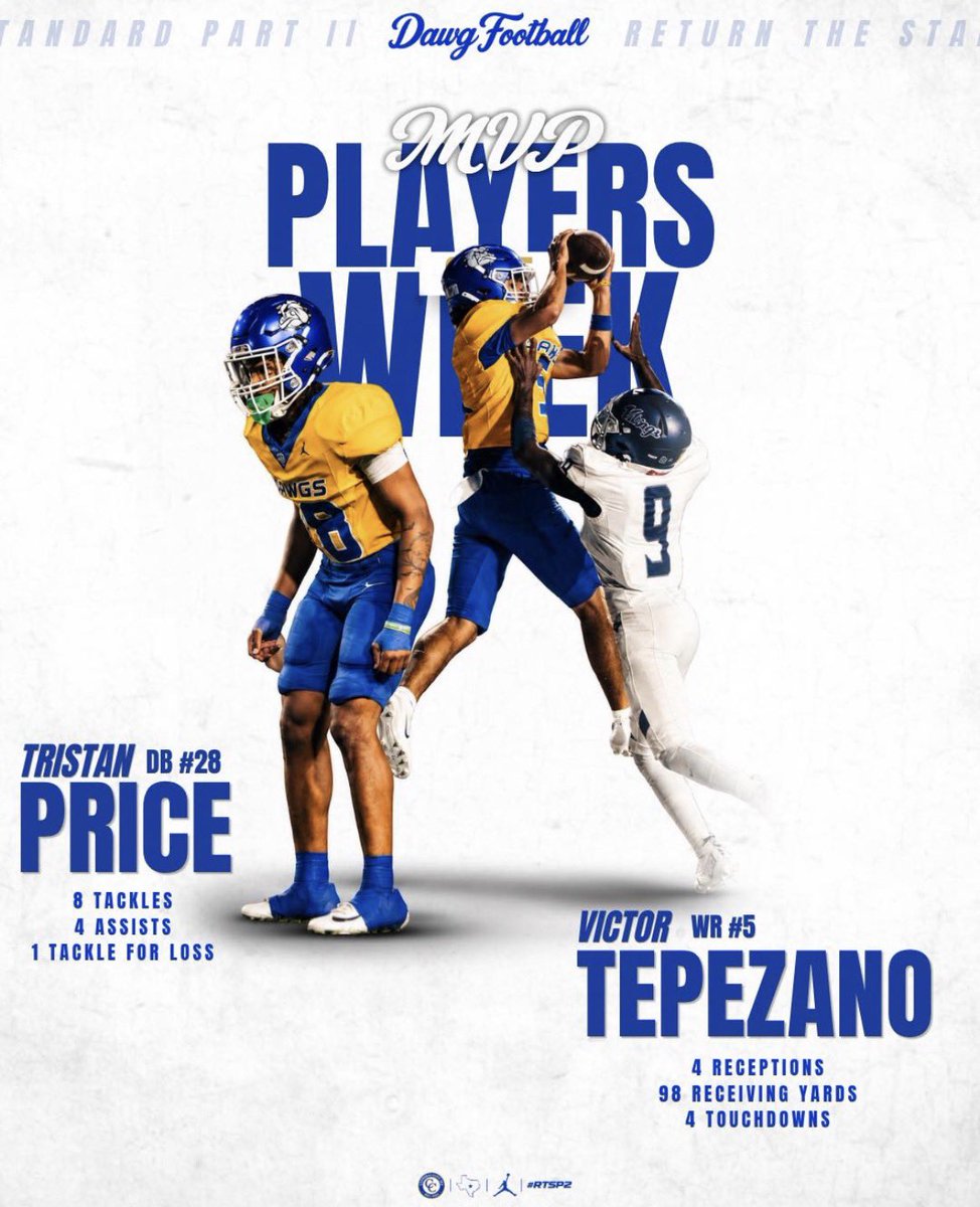 TristanPrice28's tweet photo. Blessed to be  Back to back MVP Week 5 and week 6 #RtsP2
@CoachRSouthern @BC_3 @BByrd24 @CoachVanWagner @Coach_delReal @QWhitlow49 @CoachLoganBrock @RecruitsCenTex @SacrificeINC @BamPerformance https://t.co/NEtJPGvpCK