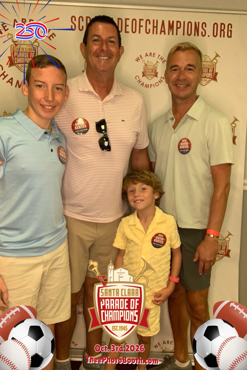 DKertesforMayor's tweet photo. Loved celebrating a great Santa Clara tradition this past Saturday at the Parade of Champions with the family! 

From the floats and bands to seeing so many familiar faces downtown, events like this remind us what makes our city such a wonderful place to call home.

#SantaClara #kertes4mayor #ParadeOfChampions #CommunityFirst #SantaClaraEvents