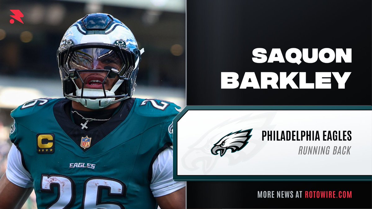 RotoWireNFL's tweet photo. When asked Monday about the status of Saquon Barkley (hamstring), head coach Nick Sirianni said, "We'll see," and indicated that the Eagles "will have more answers Wednesday."

Via @ZBerm https://t.co/Tq1P7uHPJS