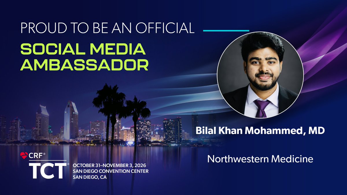 DrBilal_khan's tweet photo. Proud to join #TCT2026 as an Official Social Media Ambassador — Stay tuned and follow for updates!

Also excited  to present 4 oral presentations across  structural heart & pulmonary embolism. 

#TCT2026 #InterventionalCardiology #StructuralHeart #CardioTwitter #CardiovascularResearch #PulmonaryEmbolism #surgeonscientist

@TCTConference @crfheart @NMCardioVasc  @CTSA_India