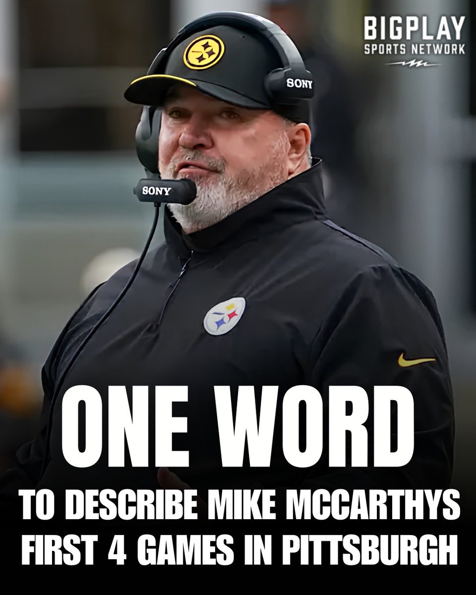 SnapCountShow's tweet photo. Mike McCarthy is 2-2 to start the Steelers season. 

What word would you use to describe his first 4 games in Pittsburgh? #HereWeGo https://t.co/41rk3uggaA