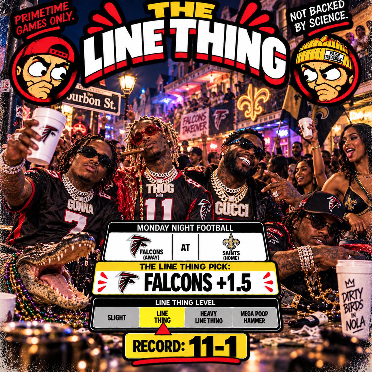 TheLineThing's tweet photo. Him all along.  

Dirty Birds +1.5

Slat

Ya hearddd https://t.co/m9UCWse4Ye