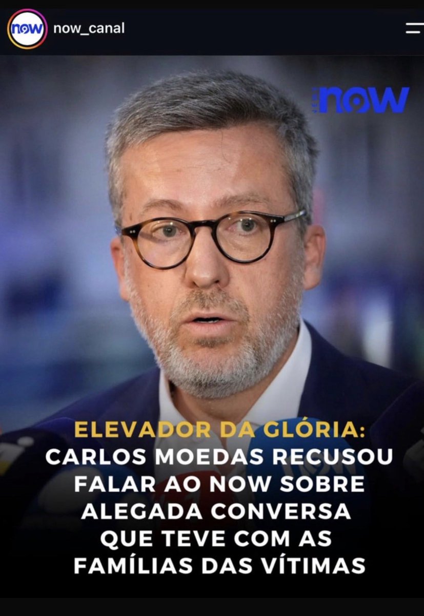 pedroml's tweet photo. Não consigo compreender como os órgãos de comunicação social não confrontam Carlos Moedas com as inacreditáveis mentiras que disse sobre os contactos com as famílias  das vítimas da tragédia da Glória. É tão estranho que não consigo sequer tentar uma hipótese de explicação. 
Saia, portanto, um elogio à now que ao menos fez um esforço