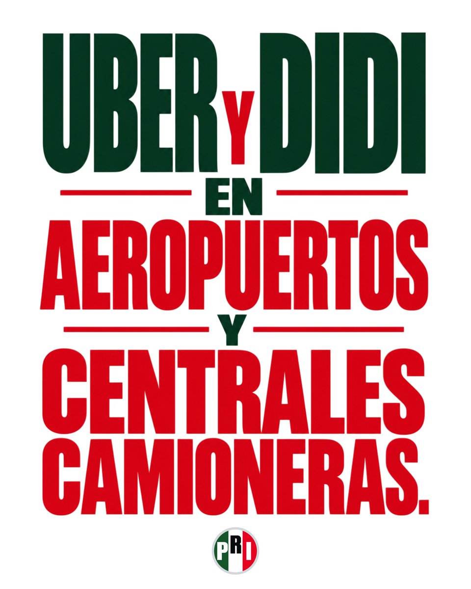 PRI_Nacional's tweet photo. Moverte también es tener libertad para elegir.

Por eso, proponemos que servicios de transporte por aplicación, como Uber y DiDi, puedan operar sin restricciones en aeropuertos y centrales camioneras.

Más opciones y tarifas justas.

Que nadie decida por ti cómo empieza o termina tu viaje.