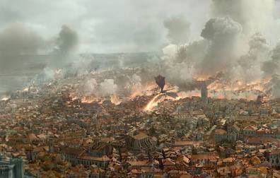 officialmrsavvy's tweet photo. King’s Landing got the exact karmic reset it deserved. 

The citizens cheered when Ned Stark was beheaded, threw feces at Cersei, and passively enabled every tyrant on the throne. Then they hid behind Cersei as human shields. 

Expecting Daenerys to spare a population that actively cheered her family’s destruction is pure emotional entitlement burning it down was total equality.