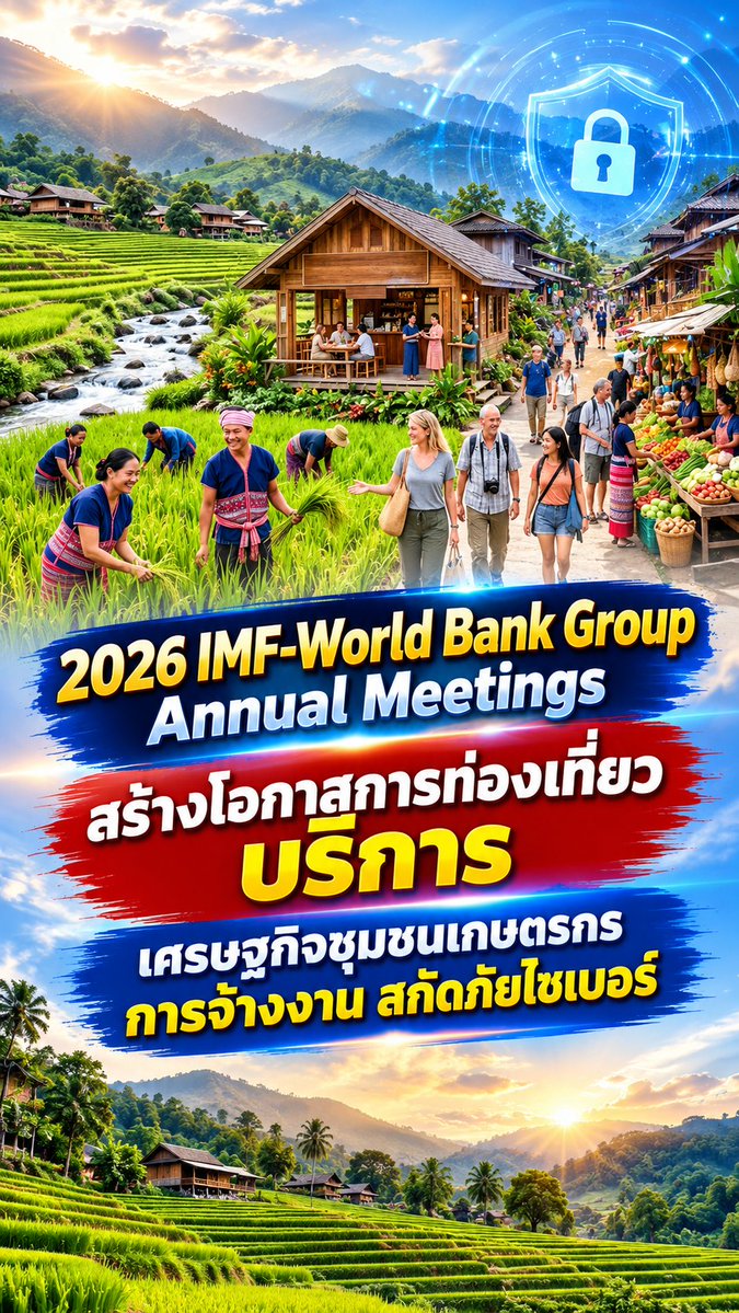 radiokolok's tweet photo. 2026 IMF-World Bank Group Annual Meetings สร้างโอกาสการท่องเที่ยว บริการ เศรษฐกิจชุมชนเกษตรกร การจ้างงาน สกัดภัยไซเบอร์ https://t.co/UWqZPn7TAi