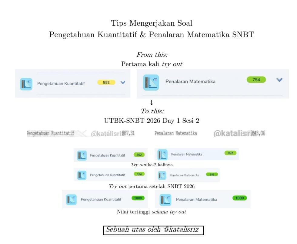 katalisriz's tweet photo. ‼️Tips &amp; Trick Mengerjakan Soal PK &amp; PM SNBT‼️

UTAS, AUD, AGIT, SEMIGAP, &amp; GAPYEAR SINI NGUMPUL!

Insya Allah, daging isinya 👌

- Sebuah utas https://t.co/IACIbVXYjQ