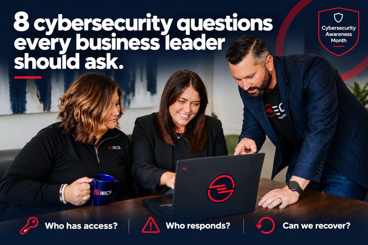ElkhornComputer's tweet photo. Who can access your sensitive data? Who responds to security alerts? Could you recover if systems went down?
Our latest blog shares 8 cybersecurity questions every business leader should ask.
https://t.co/1uRxIdAM92
#CybersecurityAwarenessMonth https://t.co/9rZedADyMQ
