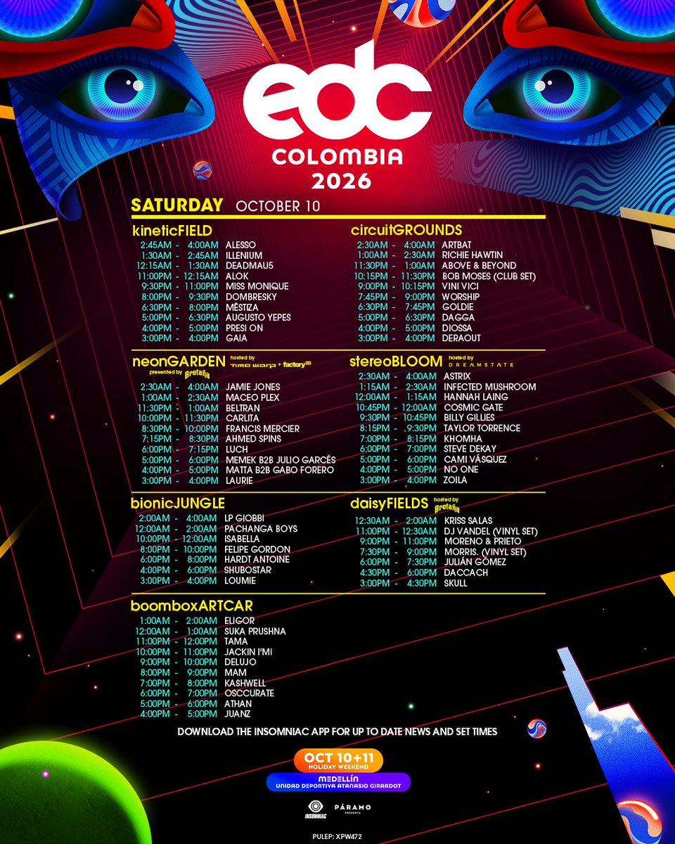 edc_colombia's tweet photo. Estamos emocionados de darle la bienvenida al lineup a @carlcraignet y Ahmed Spins B2B Luch ¡También le damos la bienvenida a @bobmosesmusic (CLUB SET) al lineup!

Chase &amp; Status ya no nos acompañará en esta edición. ¡Estamos ansiosos por verlos a todos Bajo el Cielo Eléctrico! https://t.co/ZztcIgA8Kn