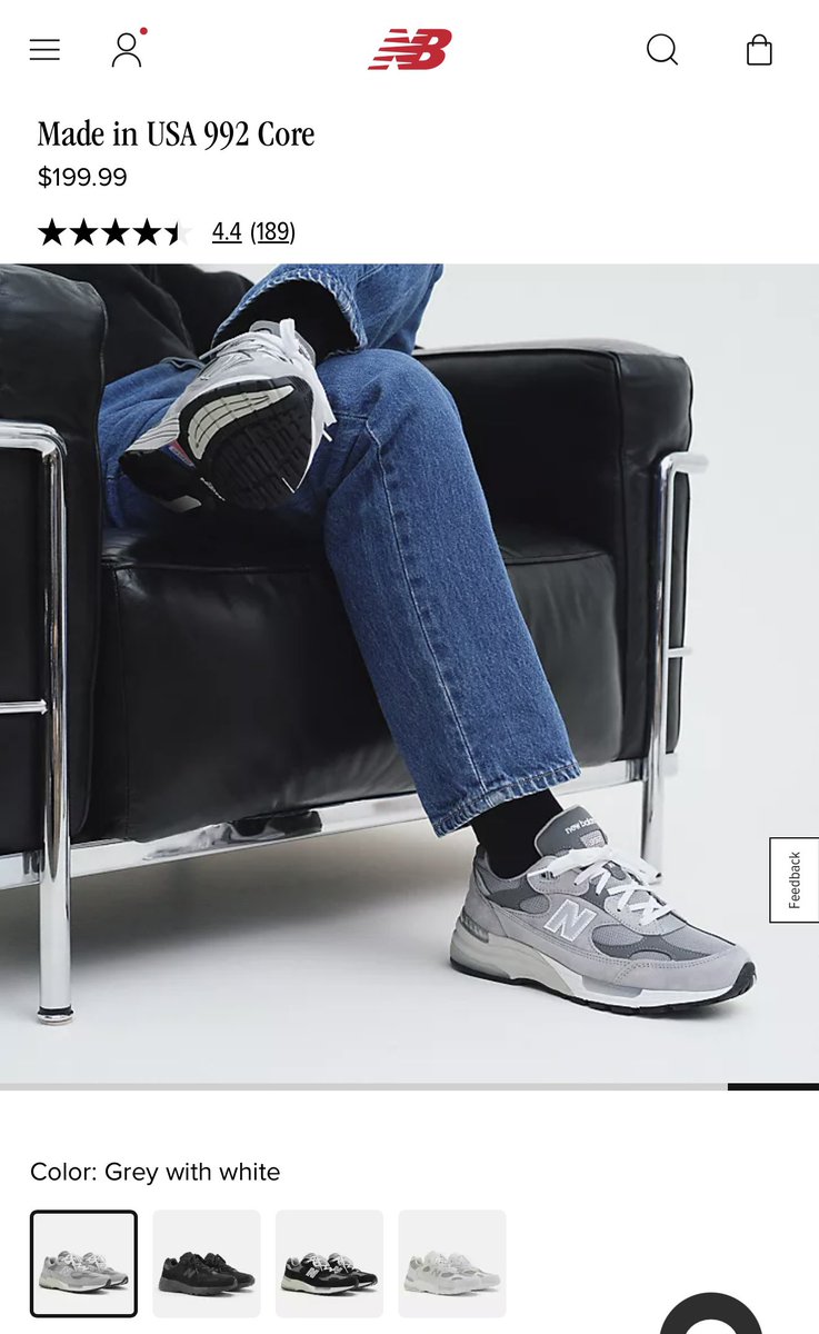 BenGeskin's tweet photo. New Balance slipped a Steve Jobs reference into its 992 product photos, recreating his iconic pose from the original iPad presentation in 2010.

Such a cool little tribute. https://t.co/iD11xsJXSS
