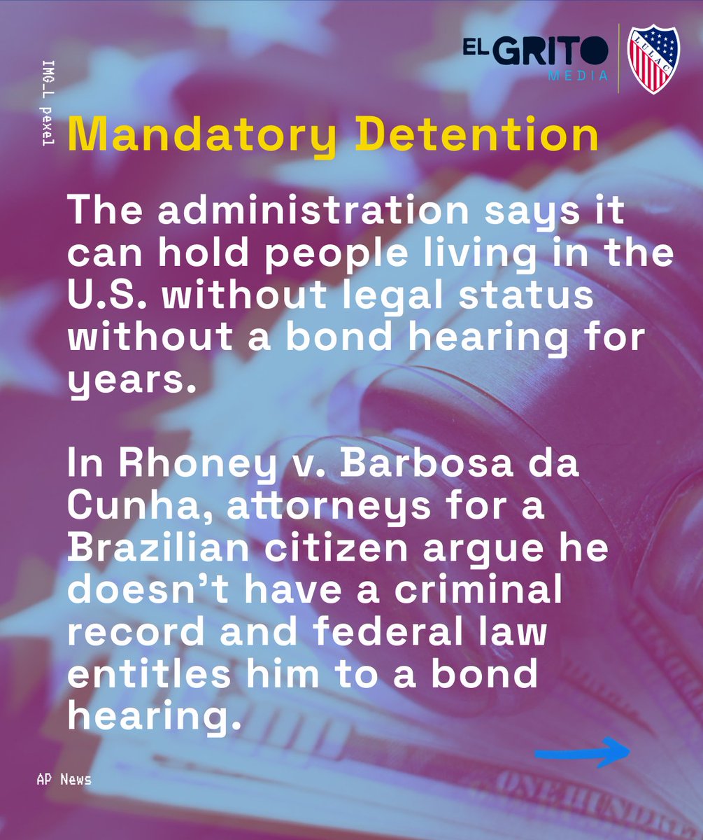 LULAC's tweet photo. This term SCOTUS is gonna hear a case that could decide the future of third-country deportations and mandatory detention in ICE facilities. We’ll definitely be keeping an eye on those. 👩🏽‍⚖️ https://t.co/p0oss9kSKu