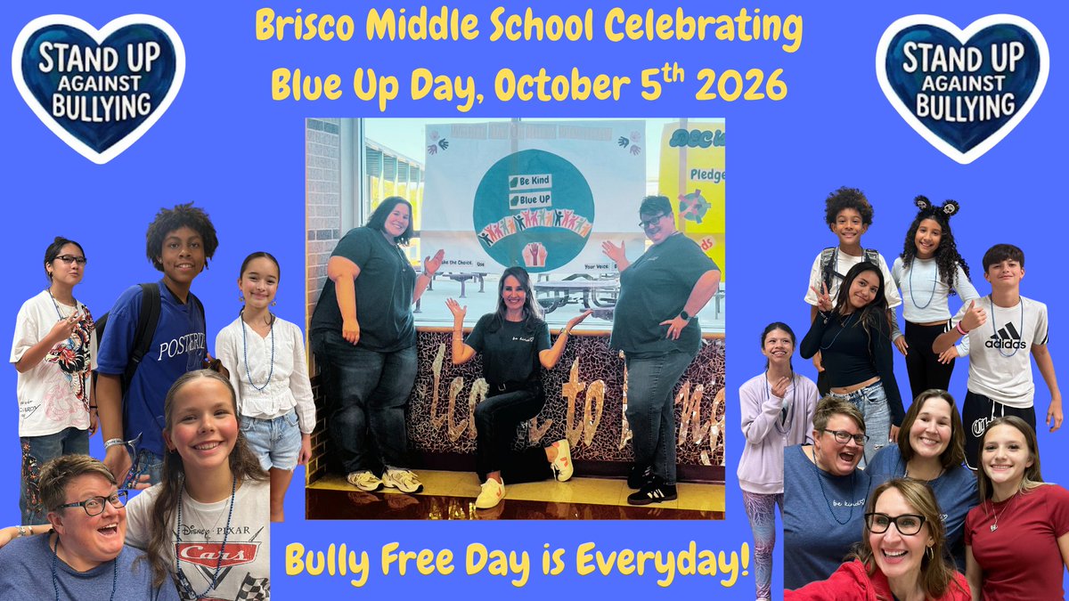 JenniferMorant6's tweet photo. Briscoe Students and Staff Wore Blue/ Beads to remind themselves and others the importance of standing Up for What is Kind and Respectful. #BlueUp @nisdcounseling @nisdBriscoe https://t.co/w1h7LRubdn