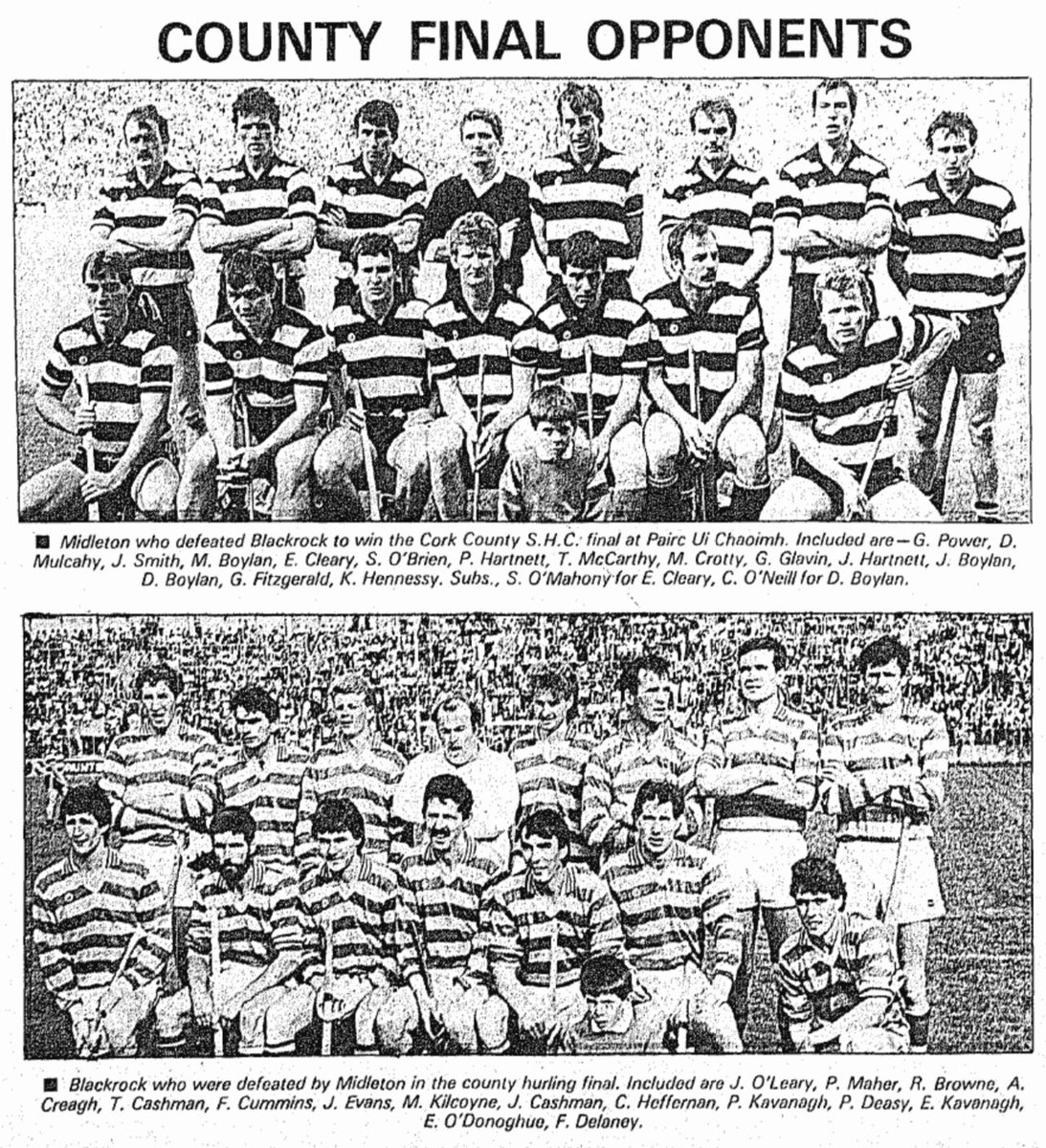 SportsHistory26's tweet photo. The Magpies win the @OfficialCorkGAA County Senior Hurling Championship title at Pairc Uí Chaoimh on this day 40 years ago ⚪️⚫️
#SportingMemories #Midleton #Blackrock #Hurling #OTDC https://t.co/tDrf7vMM2o