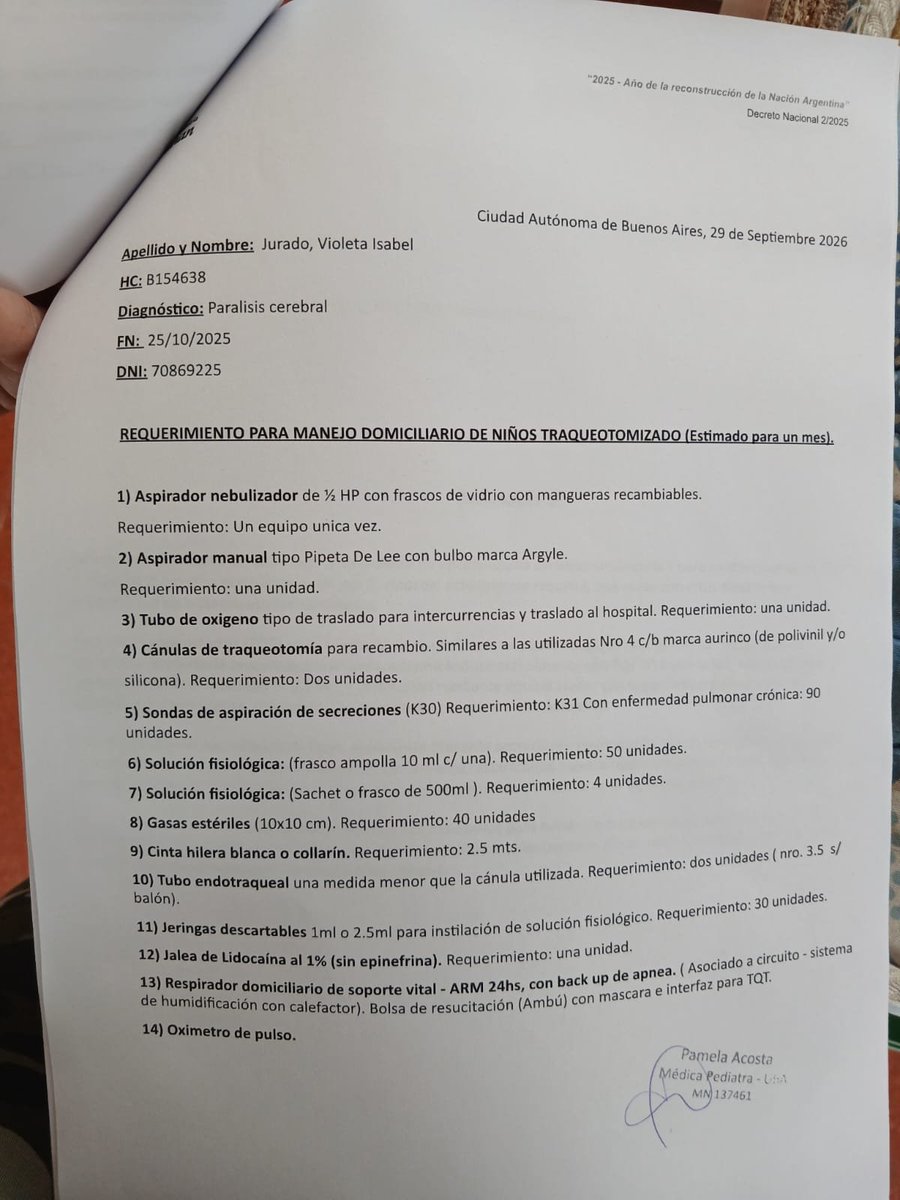 AnyColazo's tweet photo. Hola a todos Violeta cumple un año en unos días, está internada en el Garrahan y necesita ir a casa, para ello requiere de 1 Bipap, 1 Aspirador de secreciones, 1 Tubo de traslado, 1 Oxímetro, la familia no cuenta con los recursos para adquirirlosNos ayudas? si  25000 personas donan $100 la ayudamos a que al fin pueda ir a casa. Tu rt también ayuda a llegar a más personas. ALIAS https://t.co/GNUYPvvEBk