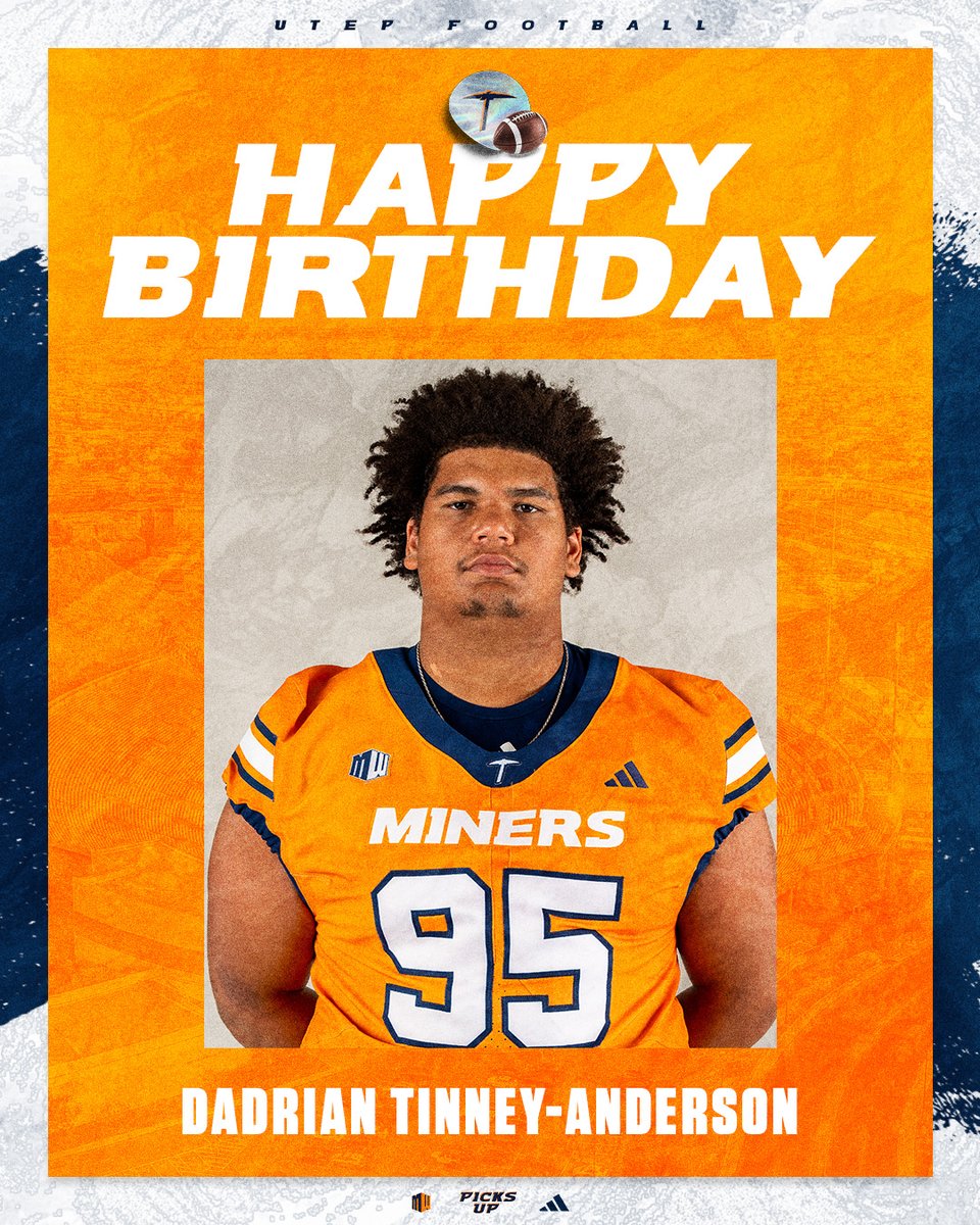 UTEPFB's tweet photo. Happy birthday to Defensive Lineman, DAdrian Tinney-Anderson‼️⛏️

#PicksUp | #WinTheWest @DAdrianTinneyA https://t.co/fDQRe7elin