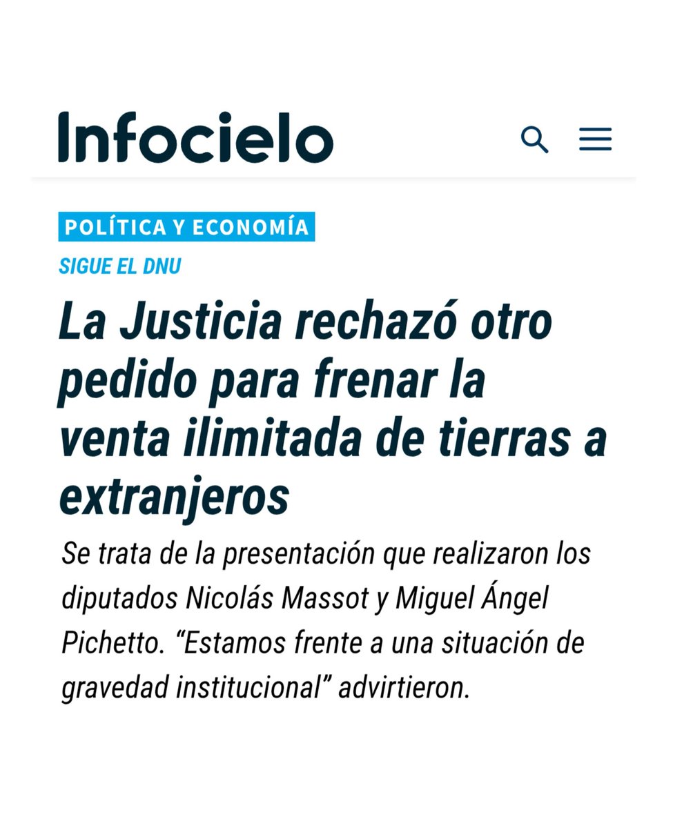 ArrepentidosLLA's tweet photo. 🚨 MIERDAS HUMANAS

Un juez rechazó la cautelar presentada por Pichetto para pausar la VENTA DE TIERRAS a extranjeros hasta que el Congreso vote el DNU

De acá al 15/10 los extranjeros van a poder comprar tierras SIN LÍMITE. Todos a las calles mañana a la Corte y el 15 a Congreso https://t.co/5kQT2I6ddM