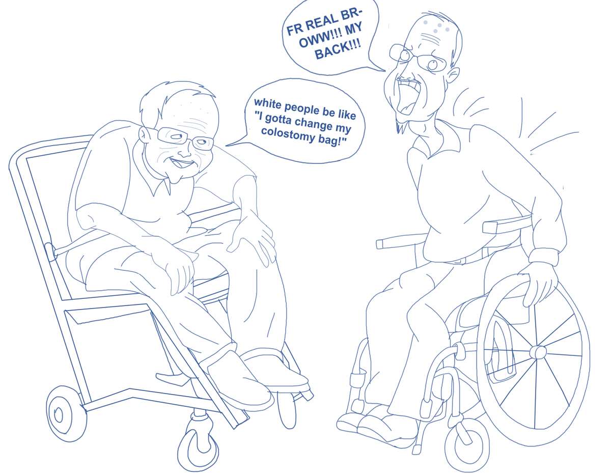 schwloperbk's tweet photo. the elderly zoomer bros 
(characters: @foolibuster) https://t.co/TnimykQr2H