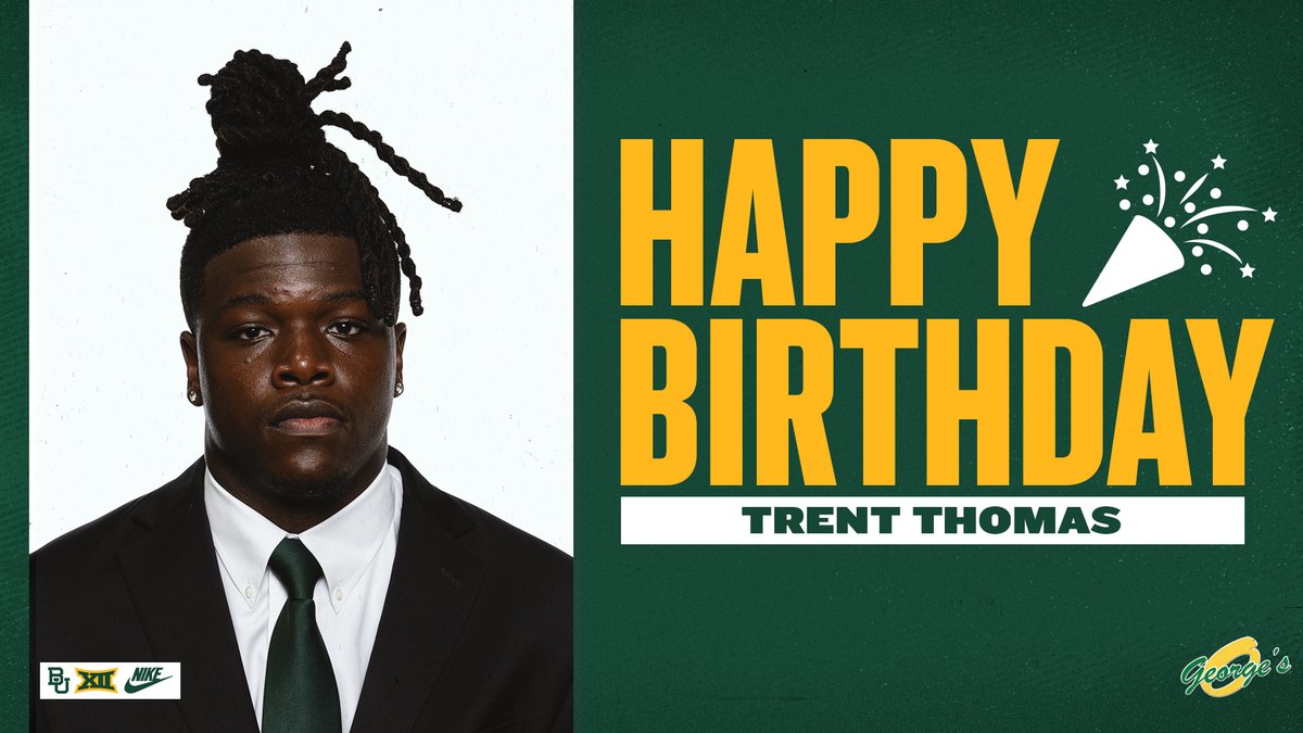 BUFootball's tweet photo. Happy Birthday, @Tthomas4504!

#SicEm https://t.co/vK29TBEhVy