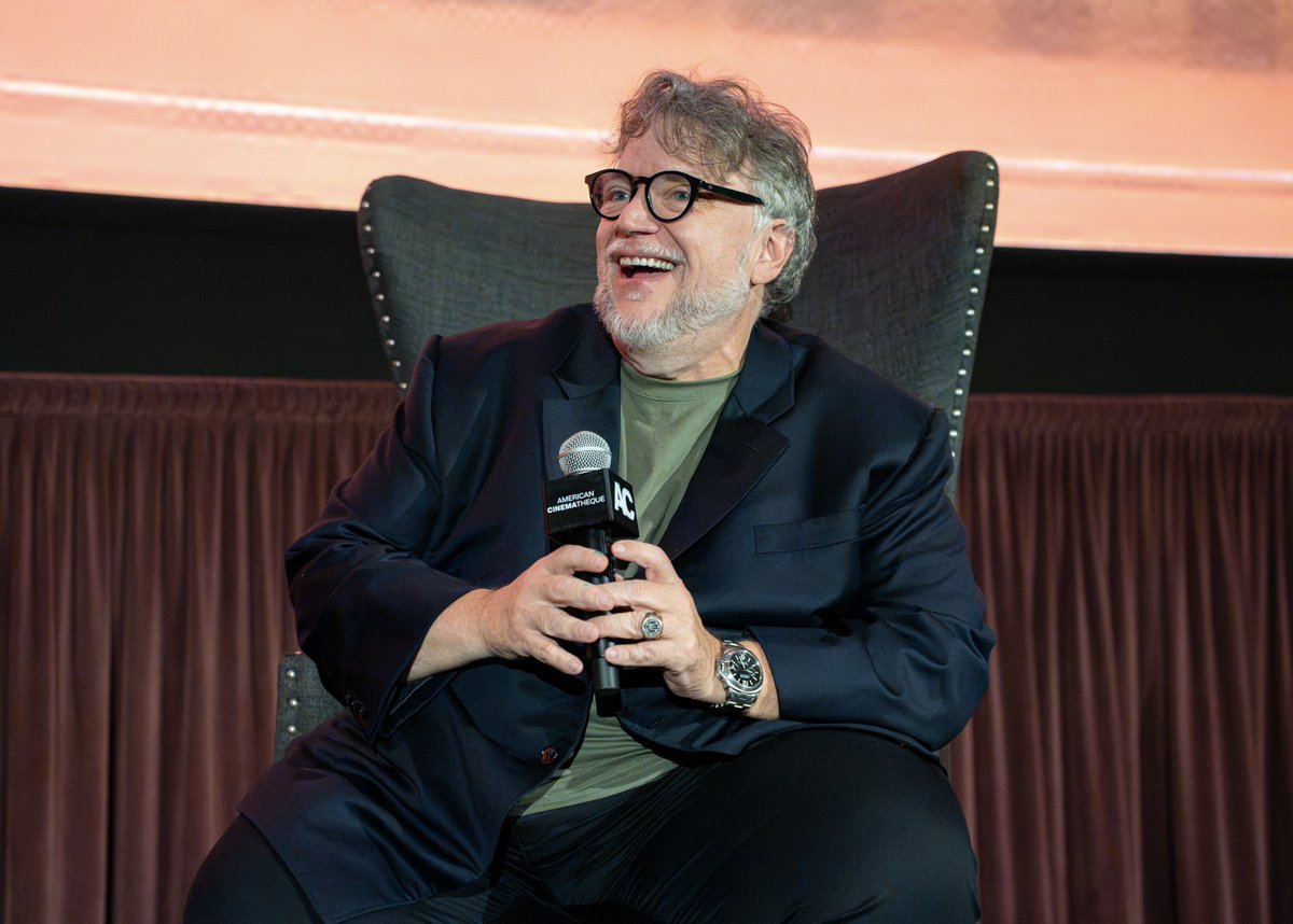 am_cinematheque's tweet photo. We’re so lucky to have had filmmaker Guillermo Del Toro @RealGDT join us for another Beyond Fest @beyondfest! 💙 Thank you to everyone who sold out the Directors Village on Friday for the PAN’S LABYRINTH (2006) 20th Anniversary x North American Premiere of the New 4K Restoration. https://t.co/WILQkENapM