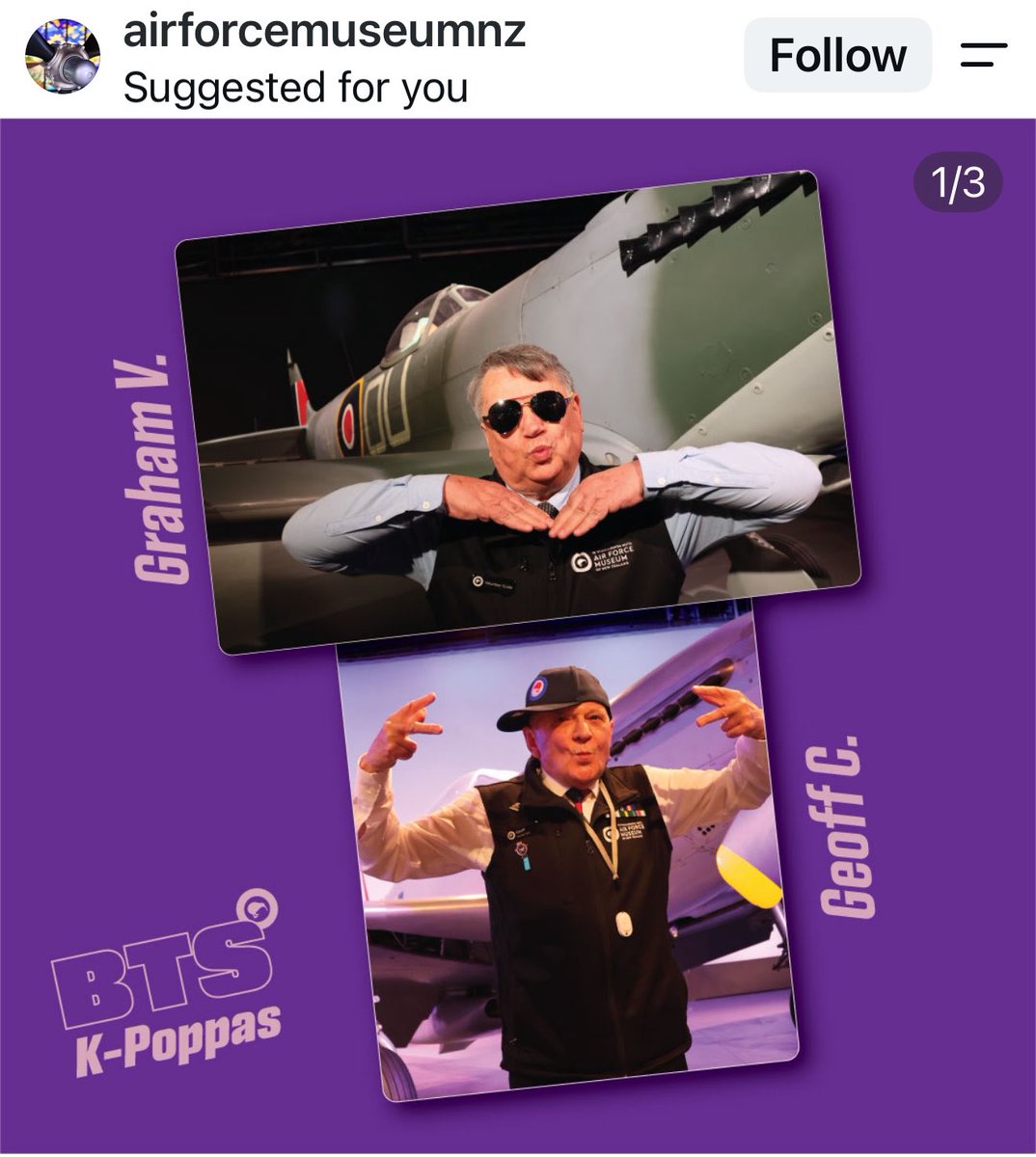 OT7BTSBestArmy's tweet photo. I on my lunch break…
And guys, remember the “don’t confuse your BTSs guys from the New Zealand Aircraft Museum??
They actually made the PCs.
😂😂😂
I can’t with the cuteness.

Honestly the type of things we need them amy Guys to see instead of the shit I have seen.

Anyways, the other BTS PCs.
💜

https://t.co/KFHkUejKMP