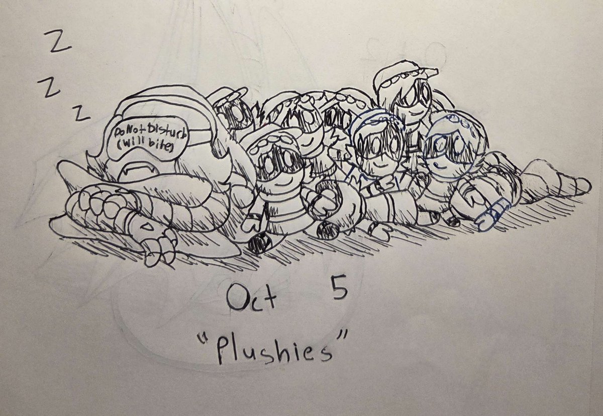 AGreenSquidKid's tweet photo. #dronetober2026 #murderdrones Oct 5th "Plushies"! https://t.co/LaVjJg98lV