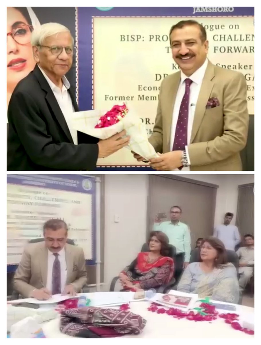 ASC_FESEA's tweet photo. Dr. Ronaq Ali Behan presented his Research on BISP &amp; voting behaviou at the dailogue session on "BISP-Prospects,  Challenges &amp; Way Forward organized by Shaheed Mohtarma Benazir Bhutto Chair @usindh on 9th September 2026. https://t.co/2WI9cjeVvx